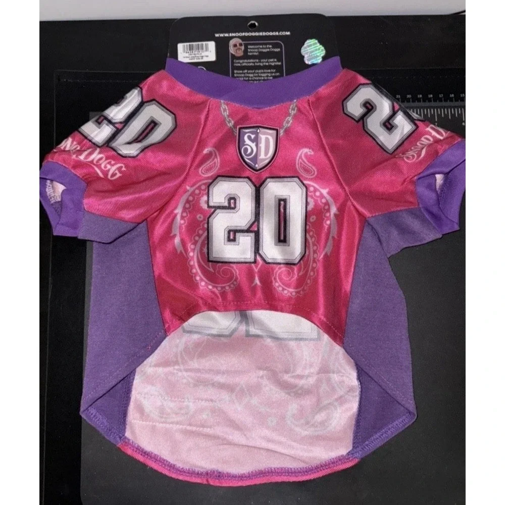 Snoop Doggie Doggs Boss Lady Deluxe Pet Jersey Pink Purple #20 Size Medium